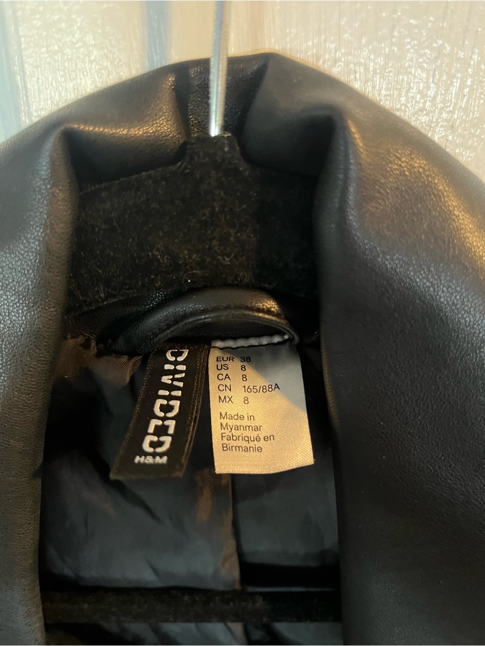 H&M Black Faux Leather Biker Jacket - Picture 2 of 3